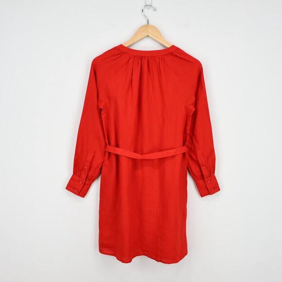 J.Crew Cabana Mini Dress Linen Red Arroyo Size XXS NWT - Picture 6 of 9